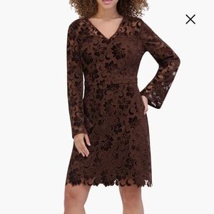 Nordstrom Rack Kensie Velvet Lace Long Sleeve Dress